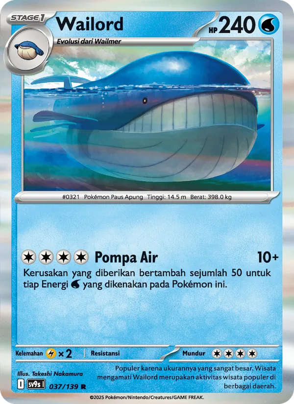 Kartu Wailord dari Ikatan Takdir, nomor 037/139