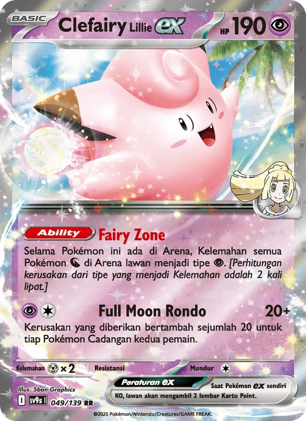 Kartu Clefairy <Lillie> ex dari Ikatan Takdir, nomor 049/139