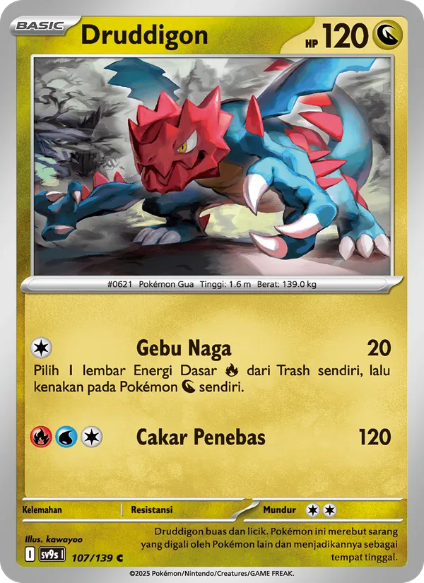 Kartu Druddigon dari Ikatan Takdir, nomor 107/139