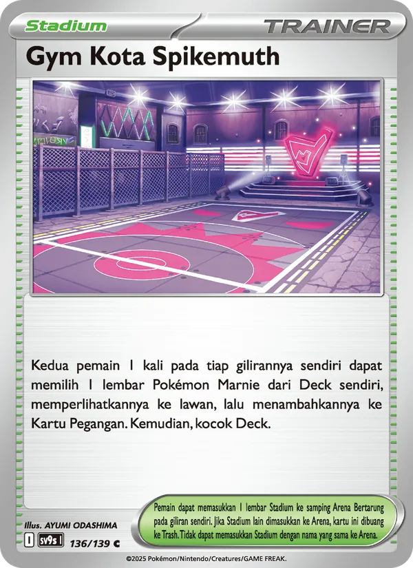 Kartu Gym Kota Spikemuth dari Ikatan Takdir, nomor 136/139