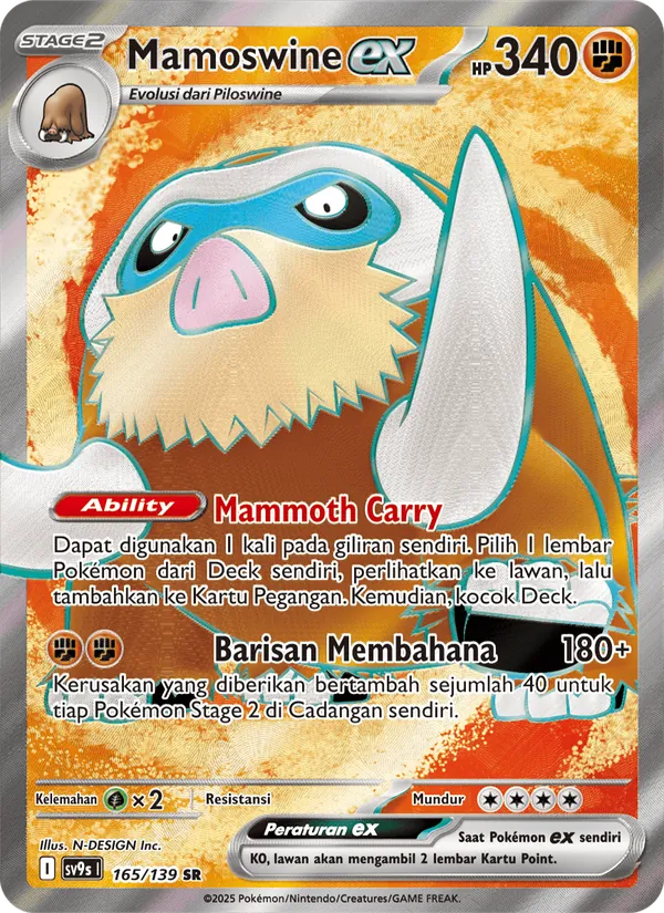 Kartu Mamoswine ex dari Ikatan Takdir, nomor 165/139