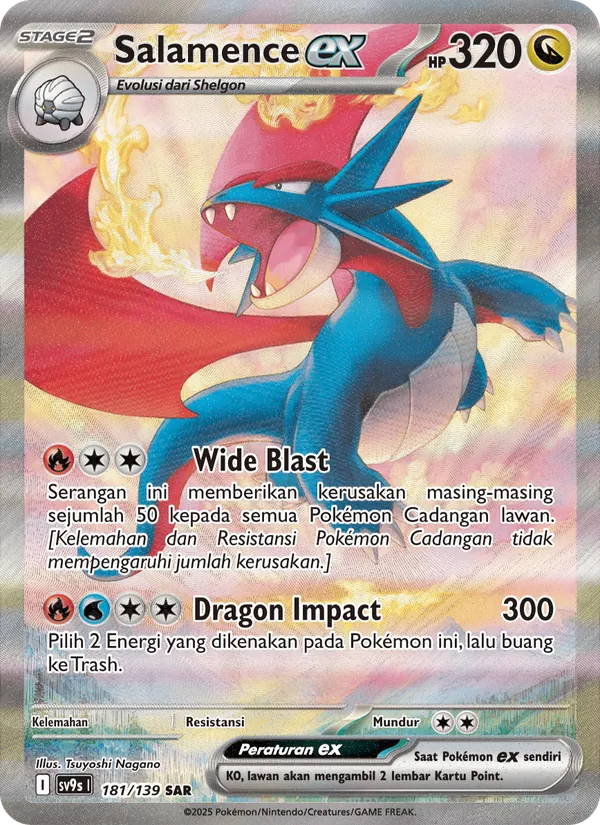 Kartu Salamence ex dari Ikatan Takdir, nomor 181/139