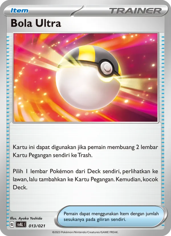 Kartu Bola Ultra dari Sprigatito & Lucario ex, nomor 013/21