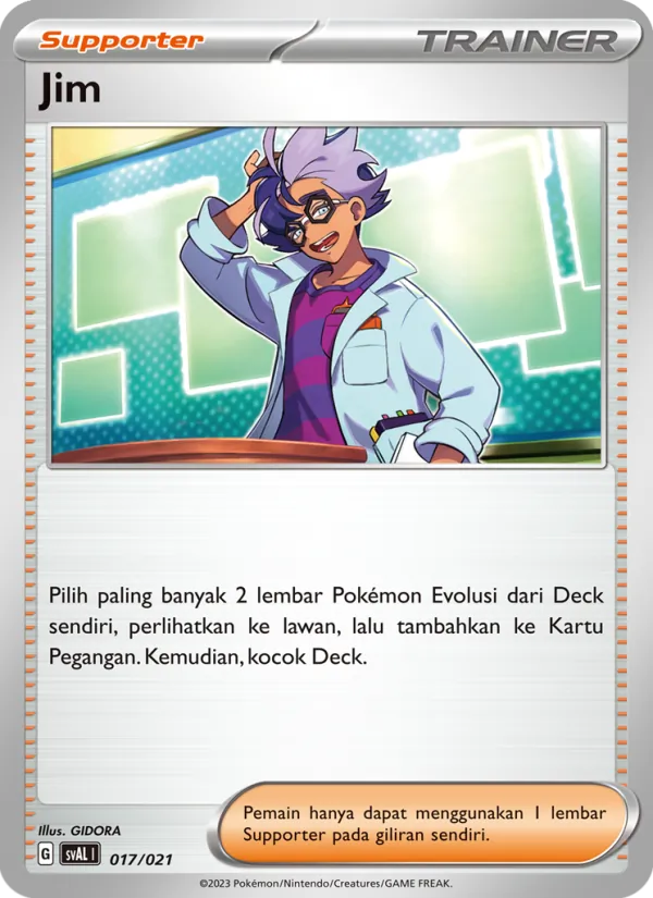 Kartu Jim dari Sprigatito & Lucario ex, nomor 017/21