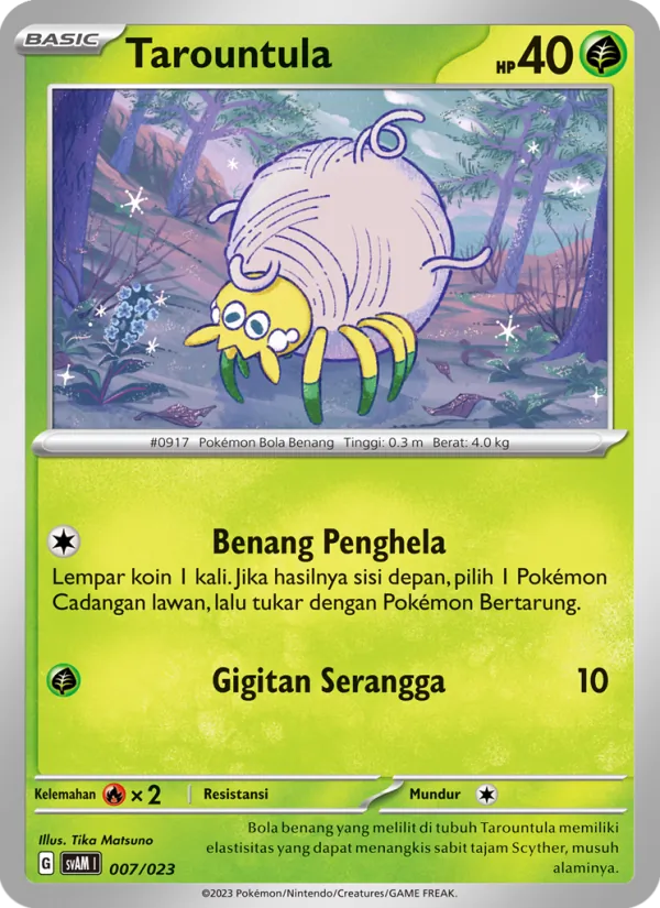 Kartu Tarountula dari Fuecoco & Ampharos ex, nomor 007/23