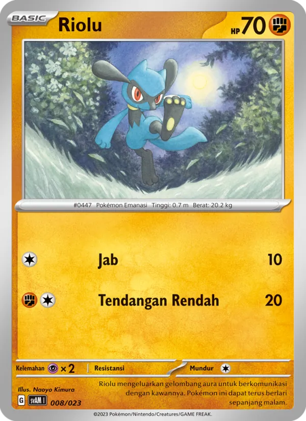Kartu Riolu dari Fuecoco & Ampharos ex, nomor 008/23