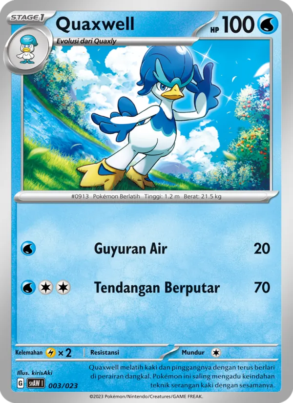 Kartu Quaxwell dari Quaxly & Mimikyu ex, nomor 003/23