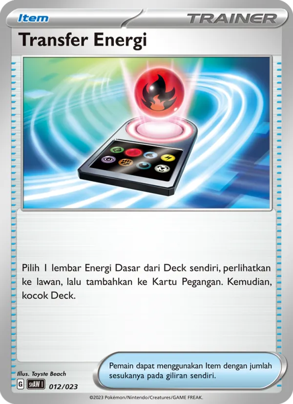 Kartu Transfer Energi dari Quaxly & Mimikyu ex, nomor 012/23