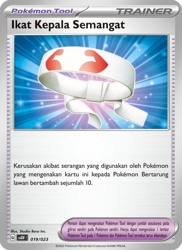 Kartu Ikat Kepala Semangat dari Quaxly & Mimikyu ex, nomor 019/23