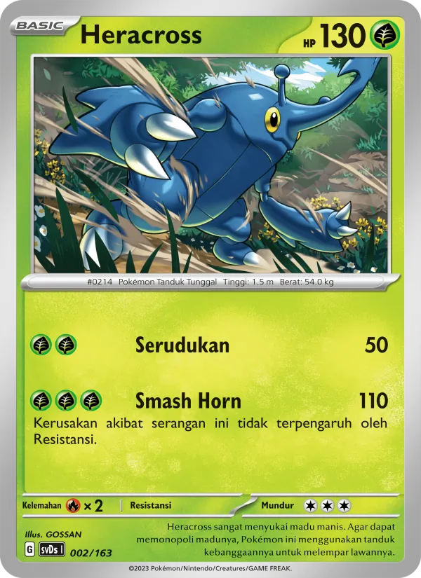 Kartu Heracross dari Deck Ringkas ex, nomor 002/163