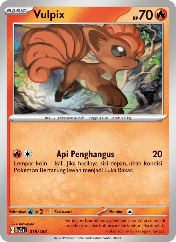 Kartu Vulpix dari Deck Ringkas ex, nomor 018/163