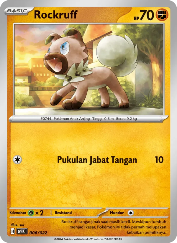 Kartu Rockruff dari Koraidon ex Purba, nomor 006/22