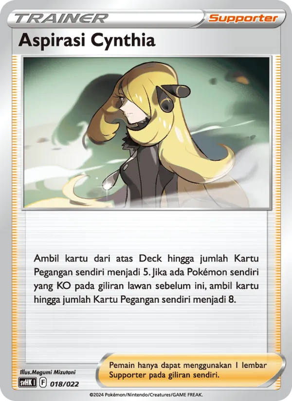 Kartu Aspirasi Cynthia dari Koraidon ex Purba, nomor 018/22