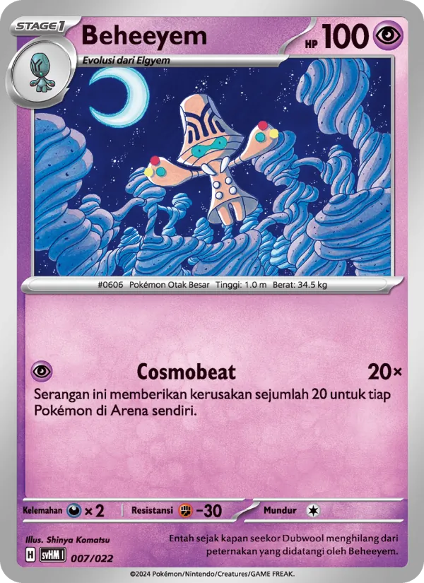 Kartu Beheeyem dari Miraidon ex Futur, nomor 007/22