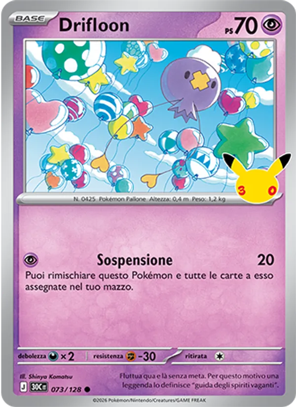 Carta Drifloon dell'espansione 30° Anniversario, numero 073/128