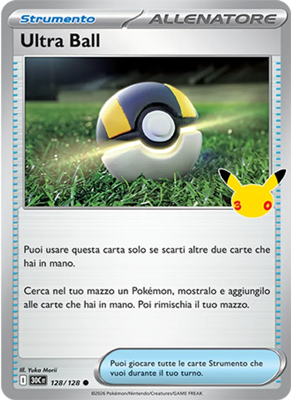 Carta Ultra Ball dell'espansione 30° Anniversario, numero 128/128