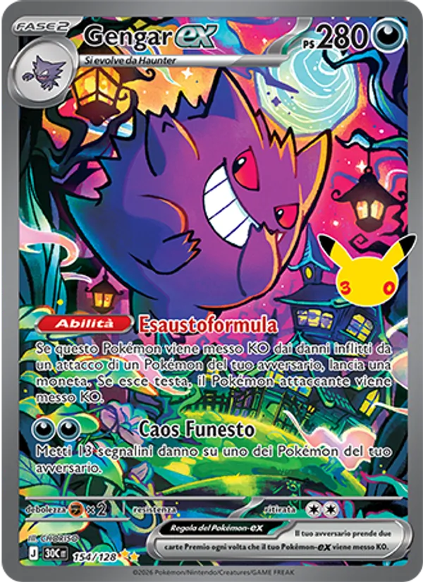 Carta Gengar-ex dell'espansione 30° Anniversario, numero 154/128