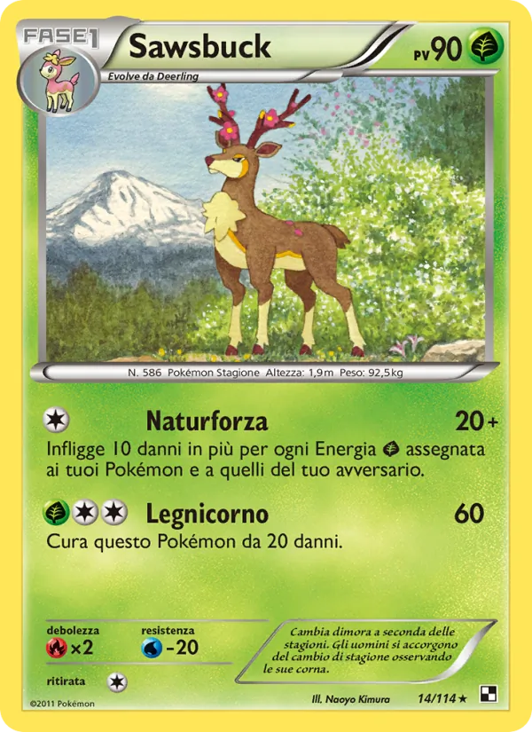 Carta Sawsbuck dell'espansione Nero e Bianco, numero 14/114