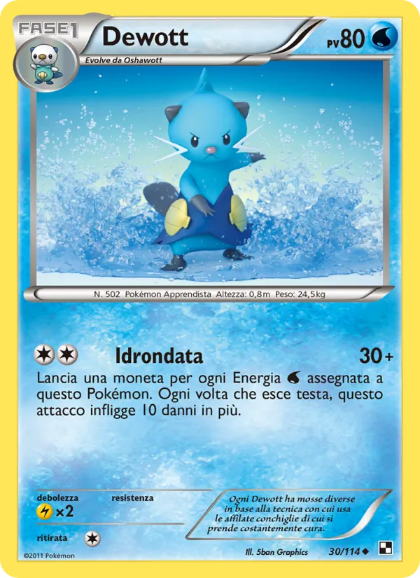 Carta Dewott dell'espansione Nero e Bianco, numero 30/114