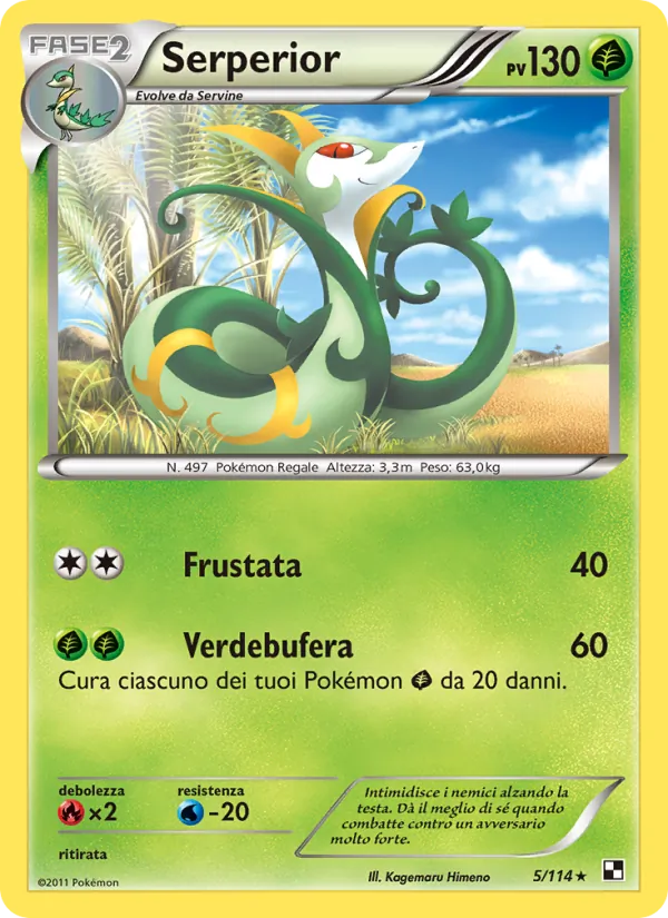 Carta Serperior dell'espansione Nero e Bianco, numero 5/114