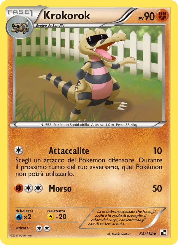 Carta Krokorok dell'espansione Nero e Bianco, numero 64/114
