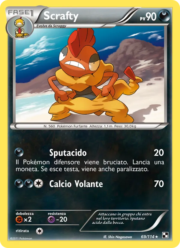 Carta Scrafty dell'espansione Nero e Bianco, numero 69/114