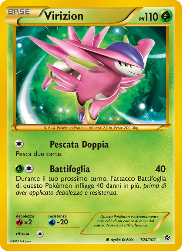 Carta Virizion dell'espansione Esplosione Plasma, numero 103/101