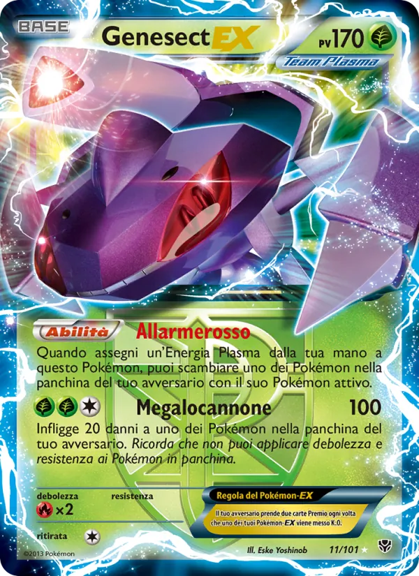 Carta Genesect-EX dell'espansione Esplosione Plasma, numero 11/101