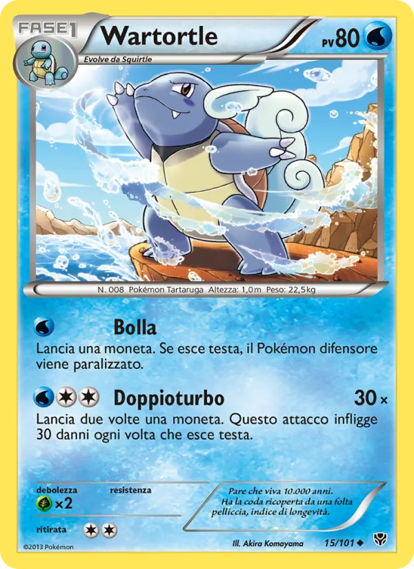 Carta Wartortle dell'espansione Esplosione Plasma, numero 15/101
