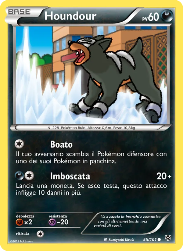 Carta Houndour dell'espansione Esplosione Plasma, numero 55/101