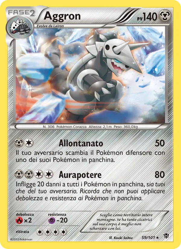 Carta Aggron dell'espansione Esplosione Plasma, numero 59/101