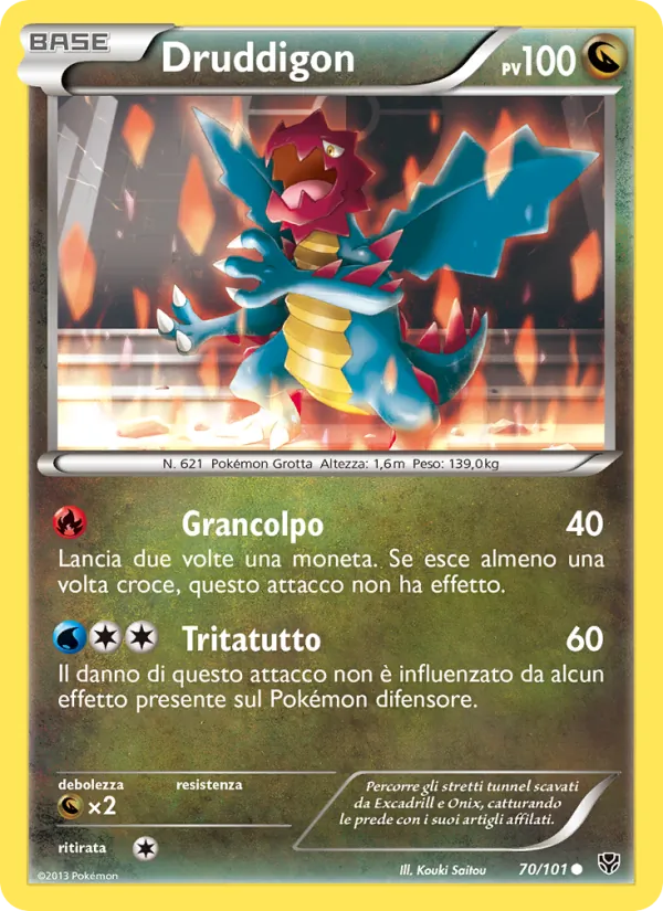 Carta Druddigon dell'espansione Esplosione Plasma, numero 70/101