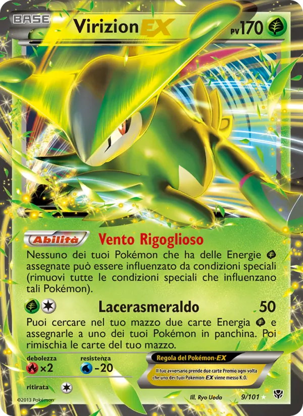 Carta Virizion-EX dell'espansione Esplosione Plasma, numero 9/101