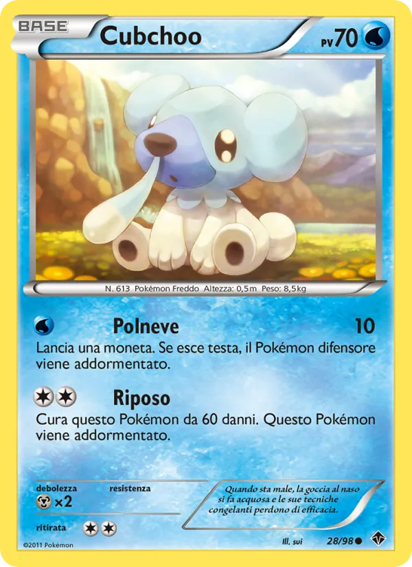 Carta Cubchoo dell'espansione Nuove Forze, numero 28/98