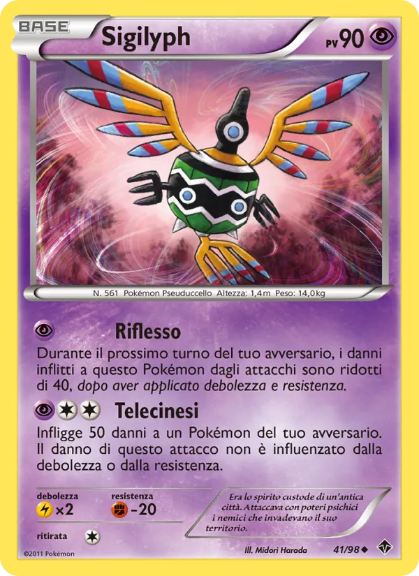 Carta Sigilyph dell'espansione Nuove Forze, numero 41/98