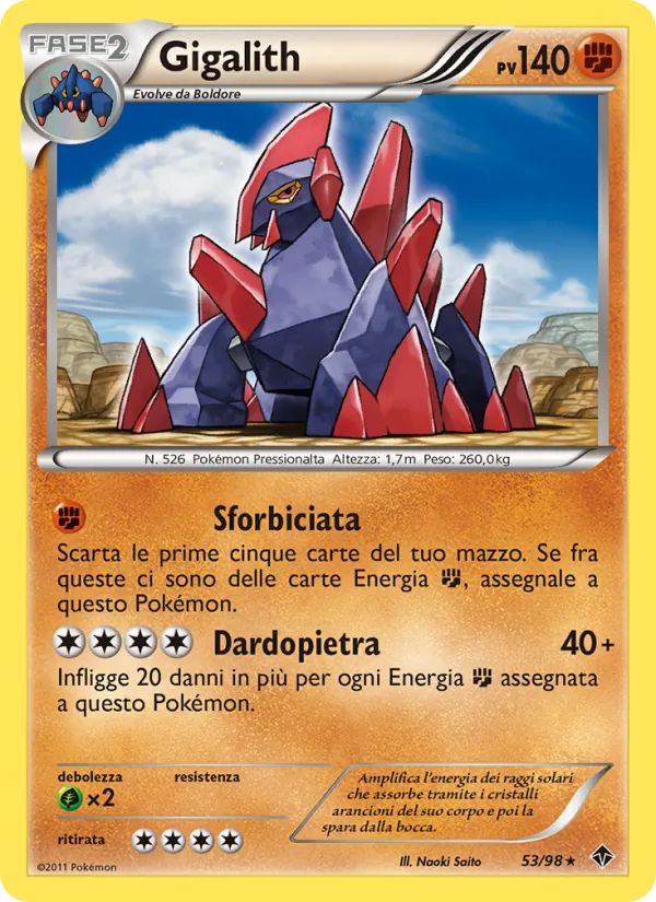 Carta Gigalith dell'espansione Nuove Forze, numero 53/98