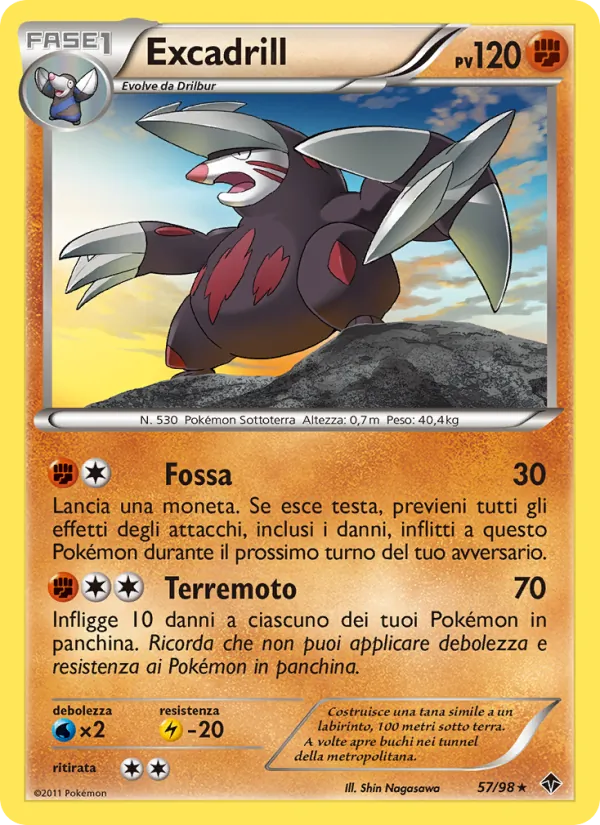 Carta Excadrill dell'espansione Nuove Forze, numero 57/98
