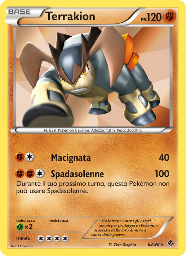 Carta Terrakion dell'espansione Nuove Forze, numero 63/98
