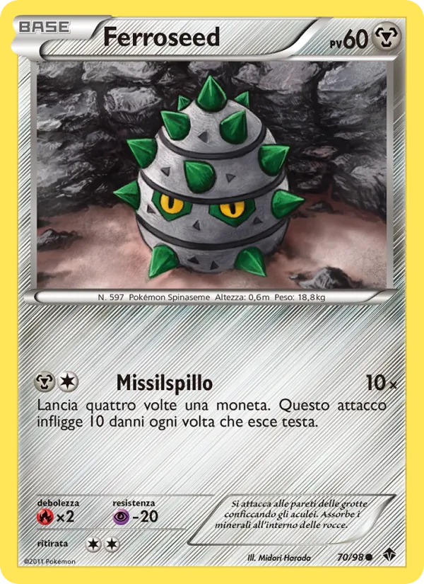 Carta Ferroseed dell'espansione Nuove Forze, numero 70/98