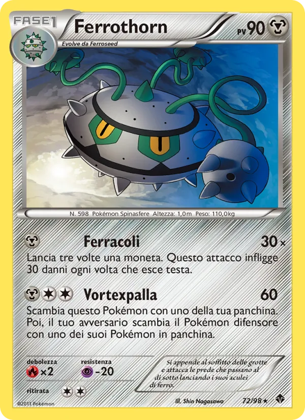 Carta Ferrothorn dell'espansione Nuove Forze, numero 72/98