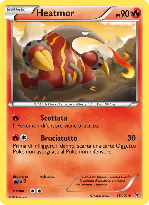 Carta Heatmor dell'espansione Vittorie Regali, numero 18/101