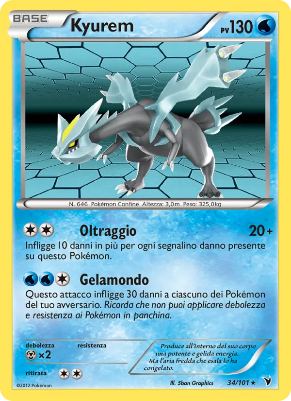 Carta Kyurem dell'espansione Vittorie Regali, numero 34/101