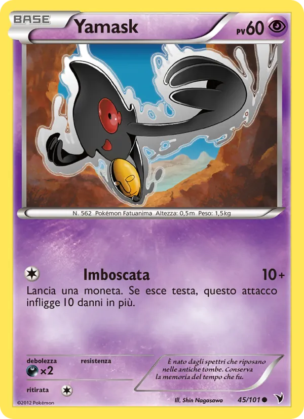 Carta Yamask dell'espansione Vittorie Regali, numero 45/101