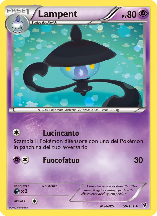 Carta Lampent dell'espansione Vittorie Regali, numero 59/101