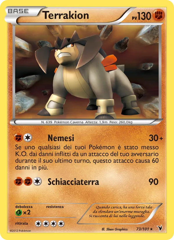 Carta Terrakion dell'espansione Vittorie Regali, numero 73/101
