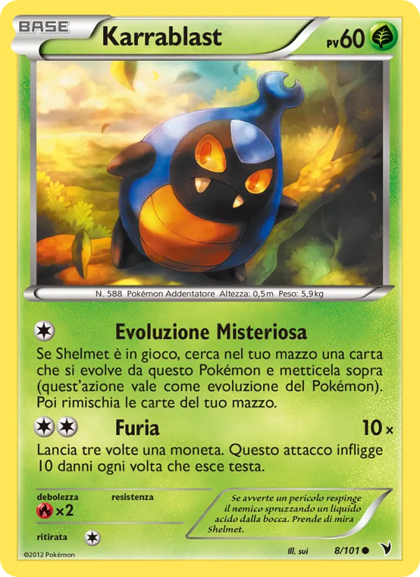 Carta Karrablast dell'espansione Vittorie Regali, numero 8/101
