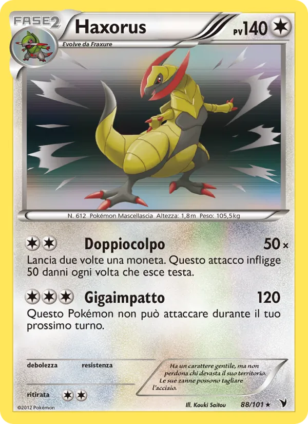 Carta Haxorus dell'espansione Vittorie Regali, numero 88/101