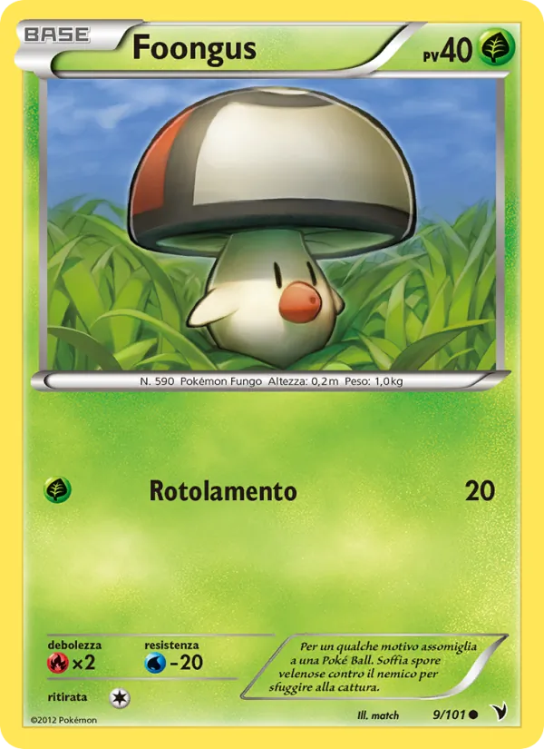 Carta Foongus dell'espansione Vittorie Regali, numero 9/101