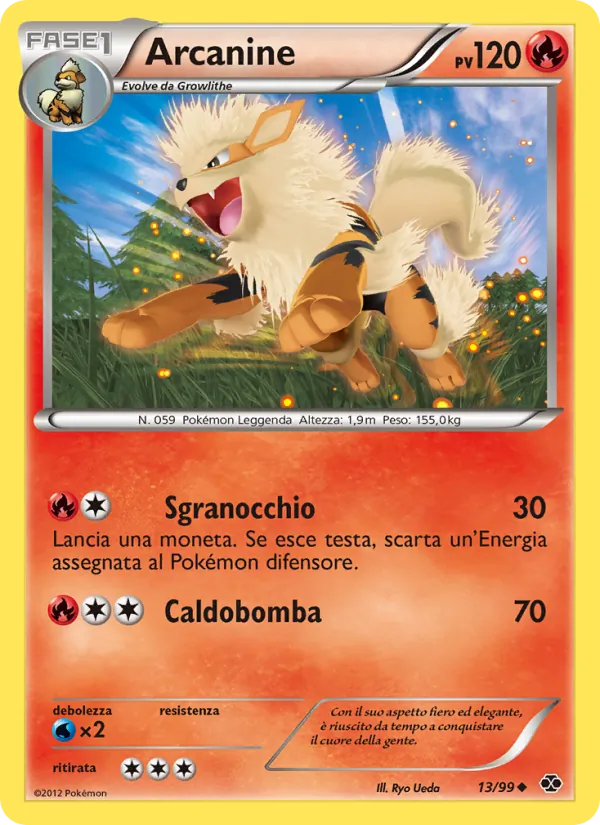 Carta Arcanine dell'espansione Destini Futuri, numero 13/99