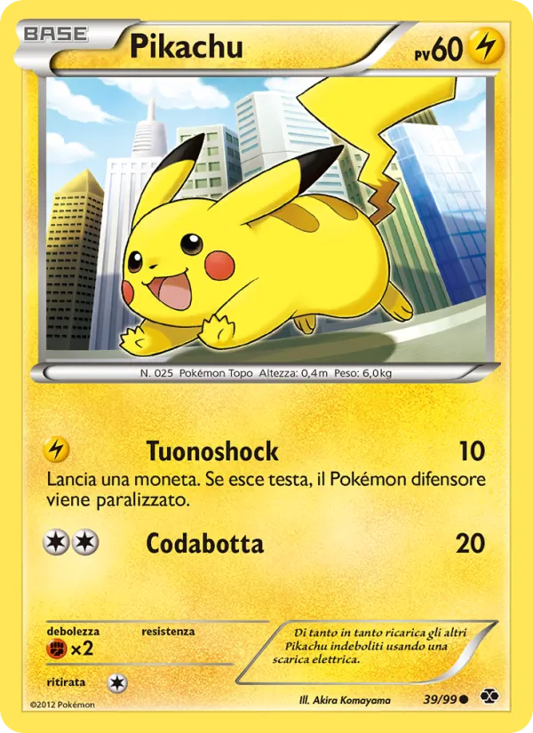 Carta Pikachu dell'espansione Destini Futuri, numero 39/99
